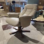 Relaxfauteuil, crème leder